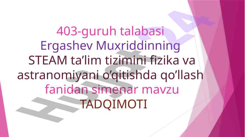 Mexanik ish va ta’lim tizimida foydasi