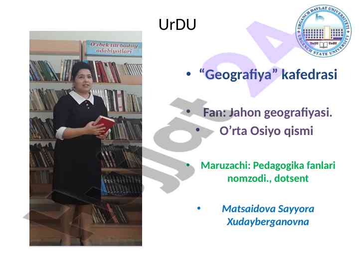 O‘rta osiyo geografiyasining tog‘li qismi