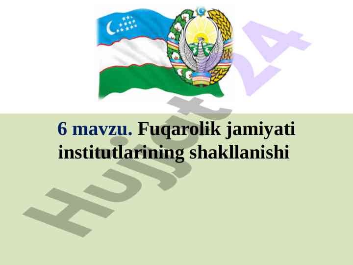 Fuqarolik jamiyati asoslari rivojlanishi o‘zbekistonda