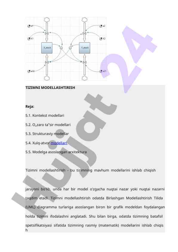 Tizimni modellashtirishning asosiy konseptsiyalari