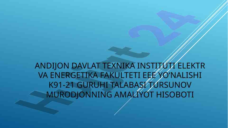 Amaliyot hisoboti: uztemiryo’lmashtamir tahlili