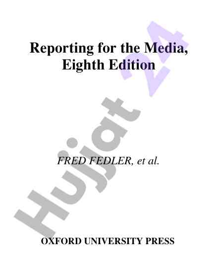 Reporting for the media eighth edition overview