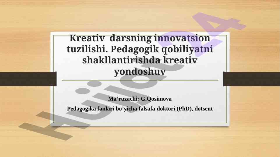 Kreativ darsning innovatsion tuzilishi