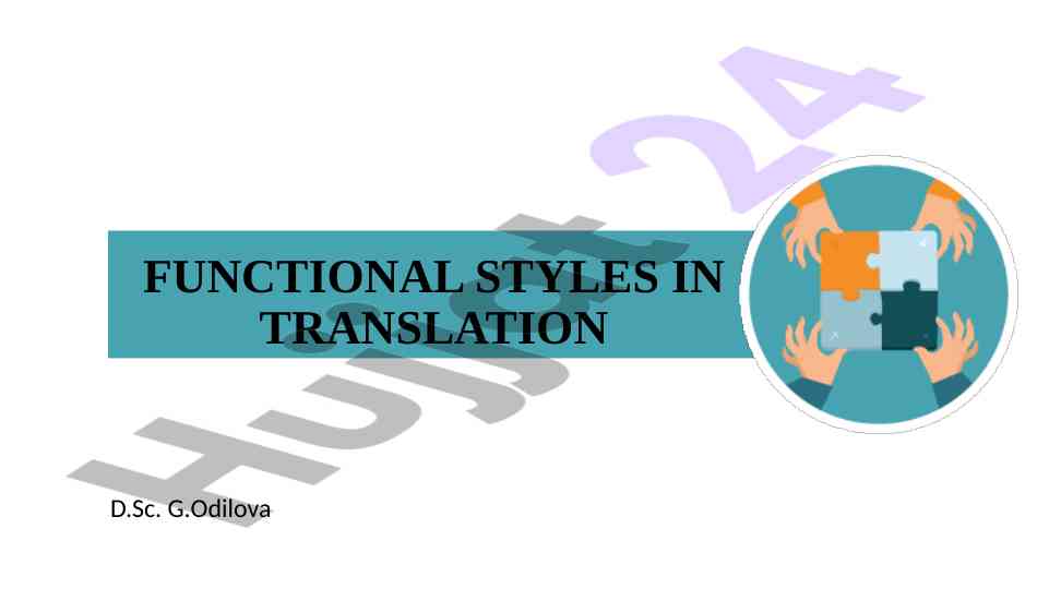Functional styles in translation and linguistic functions