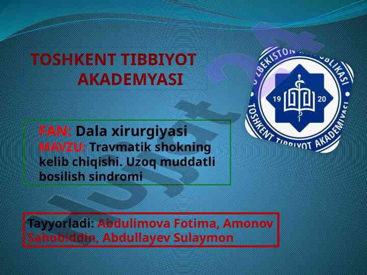 Travmatik shokning kelib chiqishi va tushunilishi
