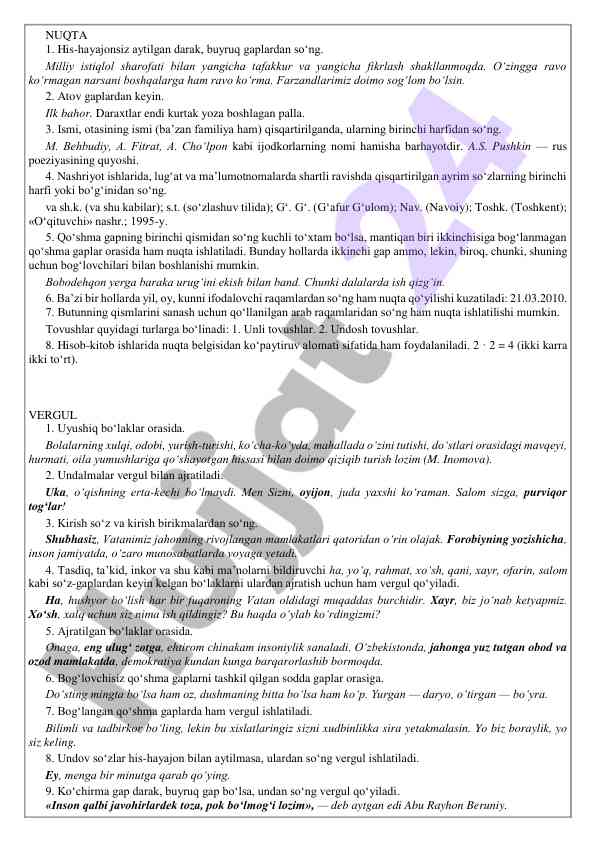 Mantiqiy gaplar va nuqtalar to‘g‘risida metodika