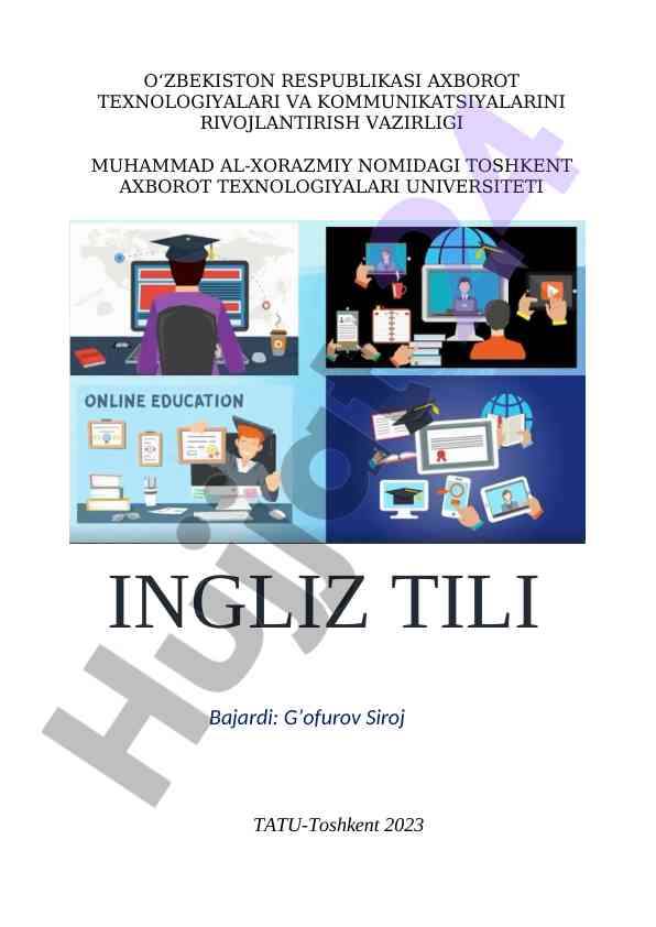 Ingliz tilida so‘zlar va ta'riflar jadvallari
