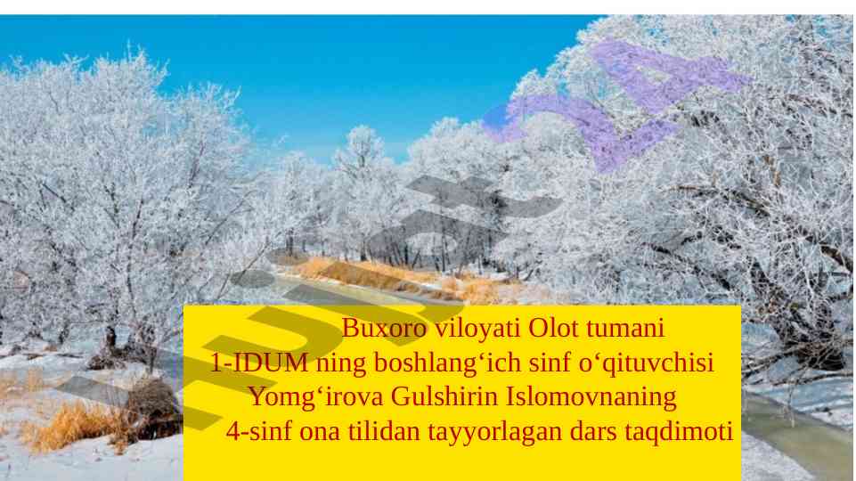 Ona tilidan dars taqdimoti 4-sinf mavzulari
