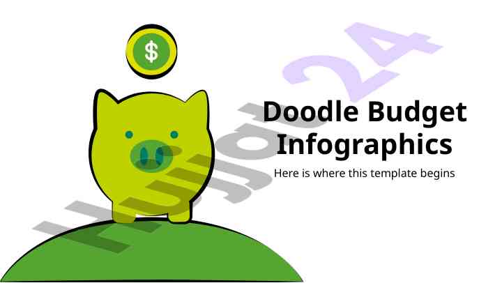 Doodle budget infographics template for presentations