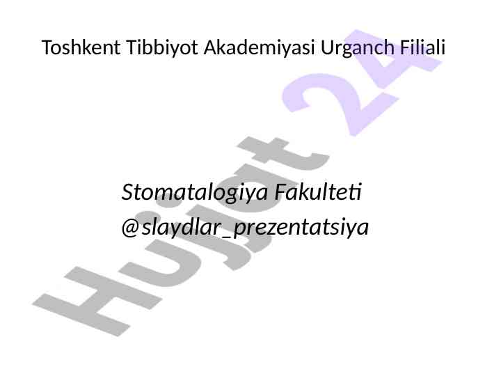 Og’iz bo’shlig’ini protezlashga kompleks tayyorlash