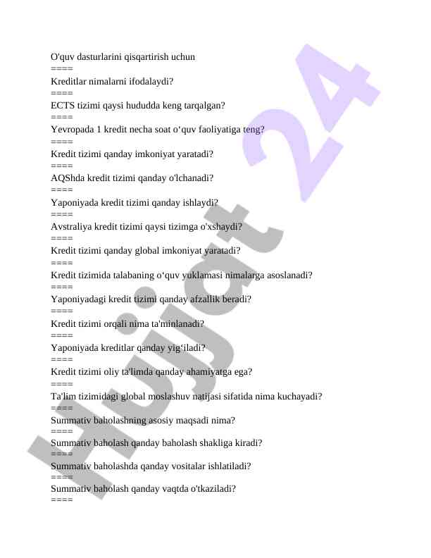 Kreditlar tizimi va ta'limdagi muhim rol