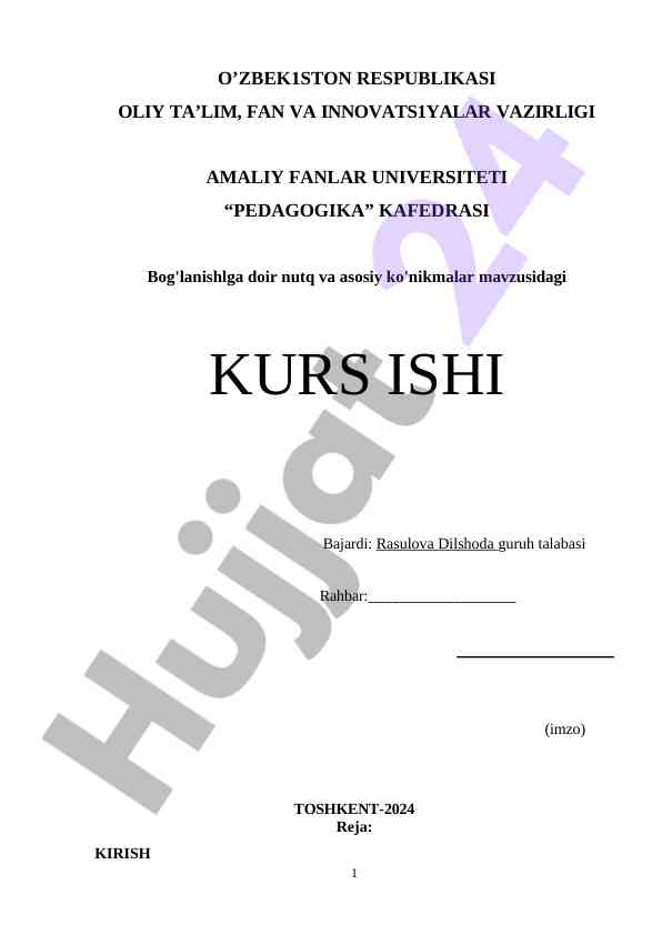 Nutq madaniyati va ta'siri mavzusidagi kurs ishlari
