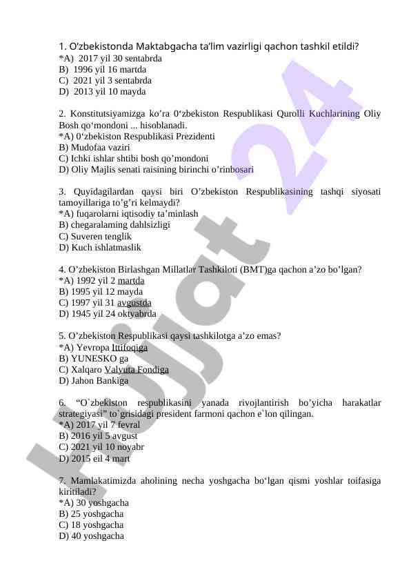 O'zbekistonda maktabgacha ta'lim vazirligi tashkil etilishi