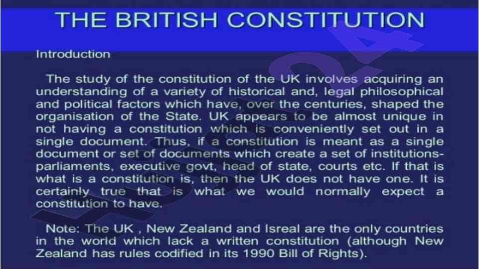 The british constitution overview and insights