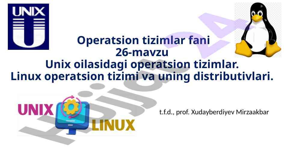 Unix foydalanishiga doir ma'lumotlar