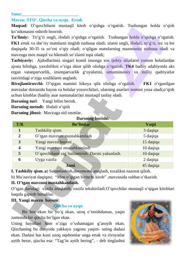 Qizcha va uyqu ertaklari o'qish metodlari