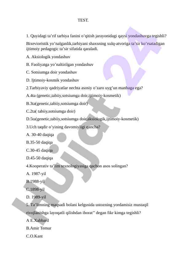 Tarbiyaviy yondashuvlar va ularning ta'siri