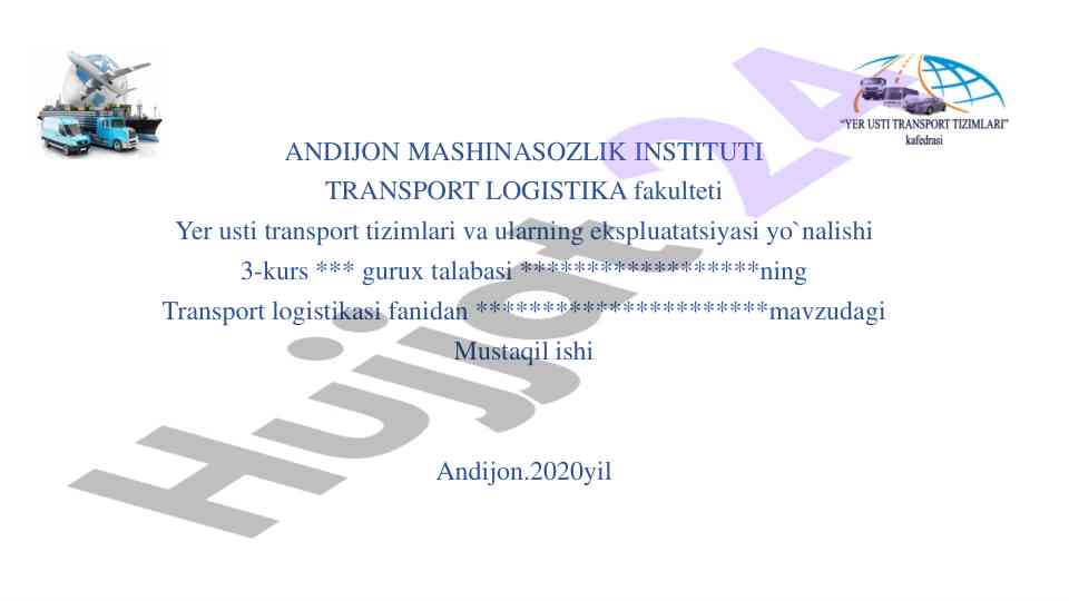 Transport logistikasi va yo`lovchi tashishda roli