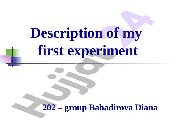 Overview of first year practical chemistry experiments