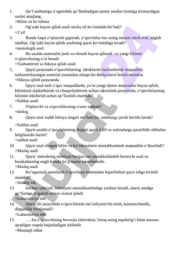 Og‘zaki bayon qilish usullari va metodikasi