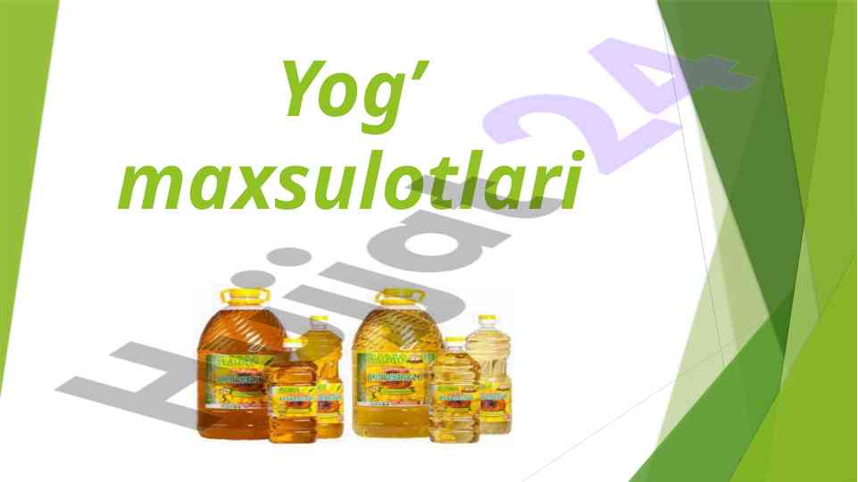 Yog'-moy mahsulotlari xavfsizligi texnik reglamenti