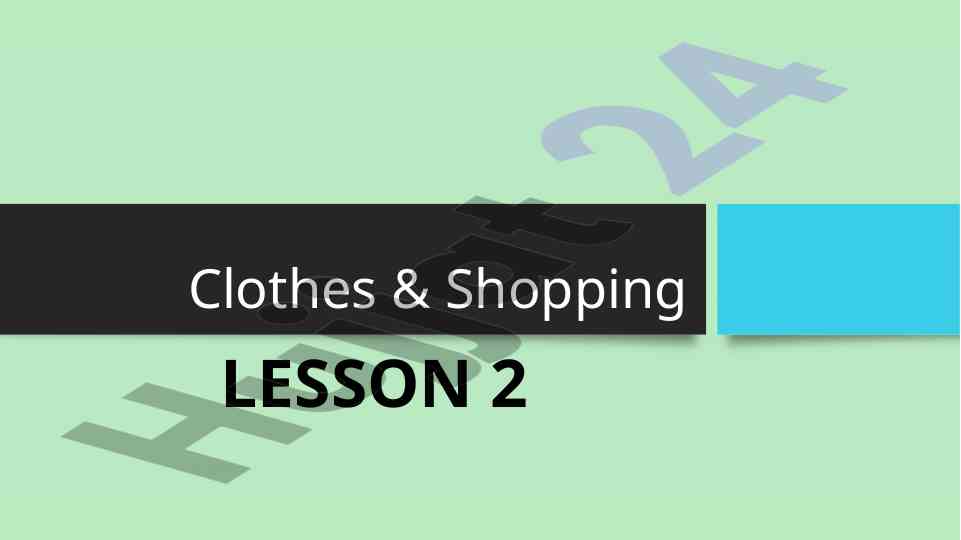 Clothes shopping lesson overview and materials