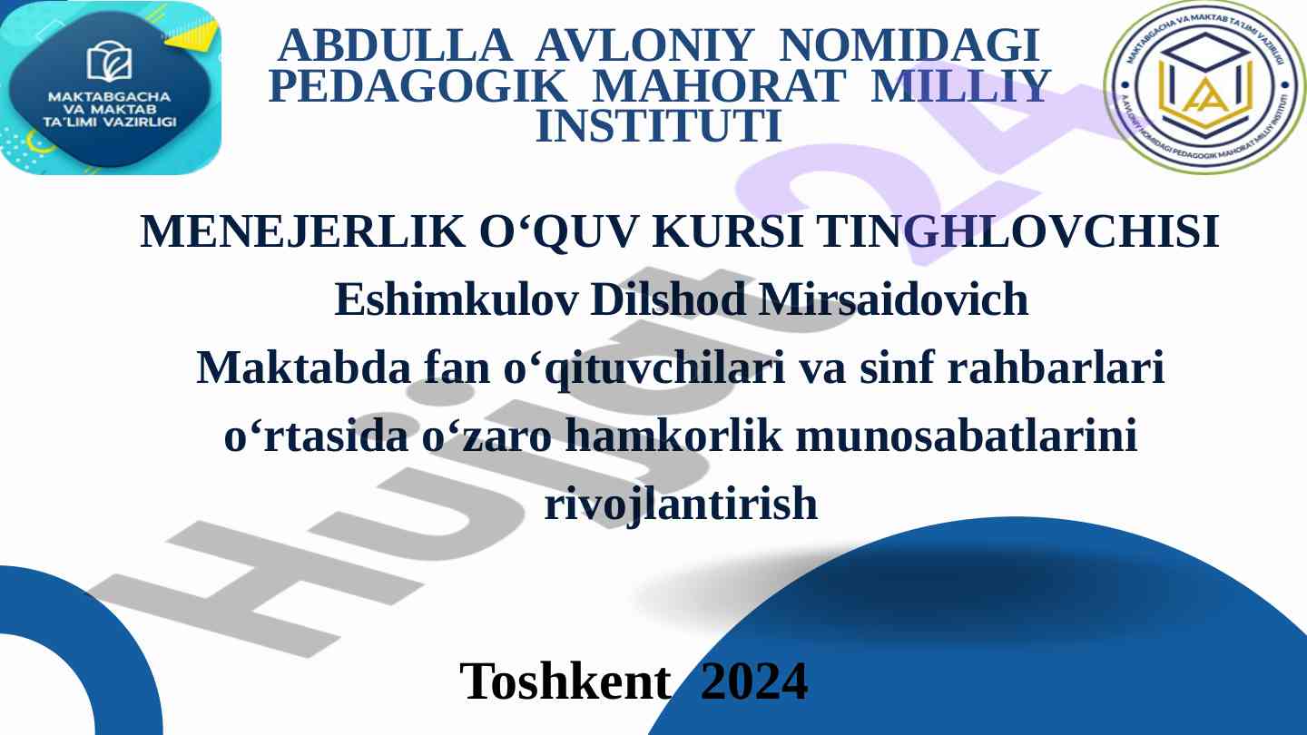 O‘qituvchilar va tarbiyachilarni qo‘llab-quvvatlash