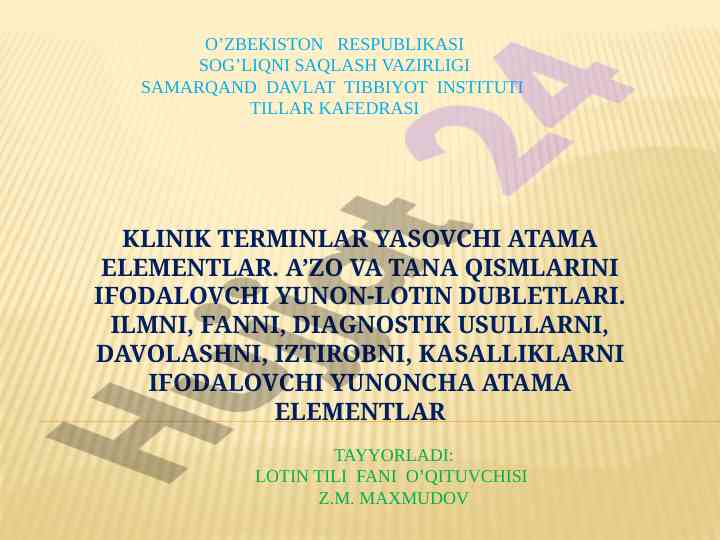 Klinik terminlar va yunon-lotin dubletlari