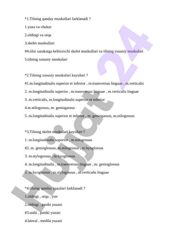 Tilning muskullari va yuzalari farklanishi