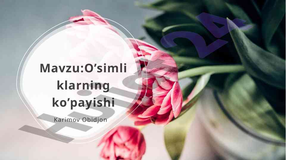 O’simliklarning ko’payishi va ularning ahamiyati