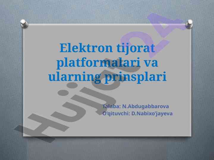 Tahlil qilish elektron tijorat platformalari bo'yicha