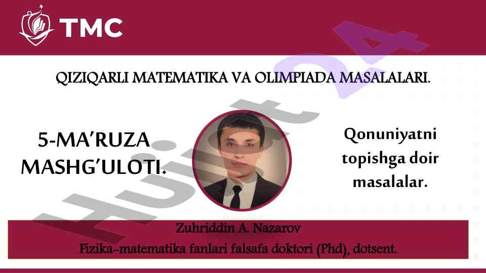 Qonuniyatni topish: matematikadagi qoidalar va tartiblar