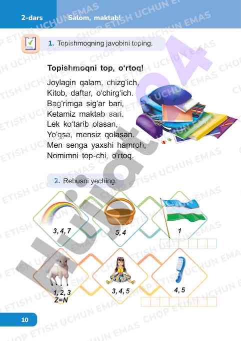 Topishmoqlar va rebuslarni yechtirish ijodiy yondoshuv