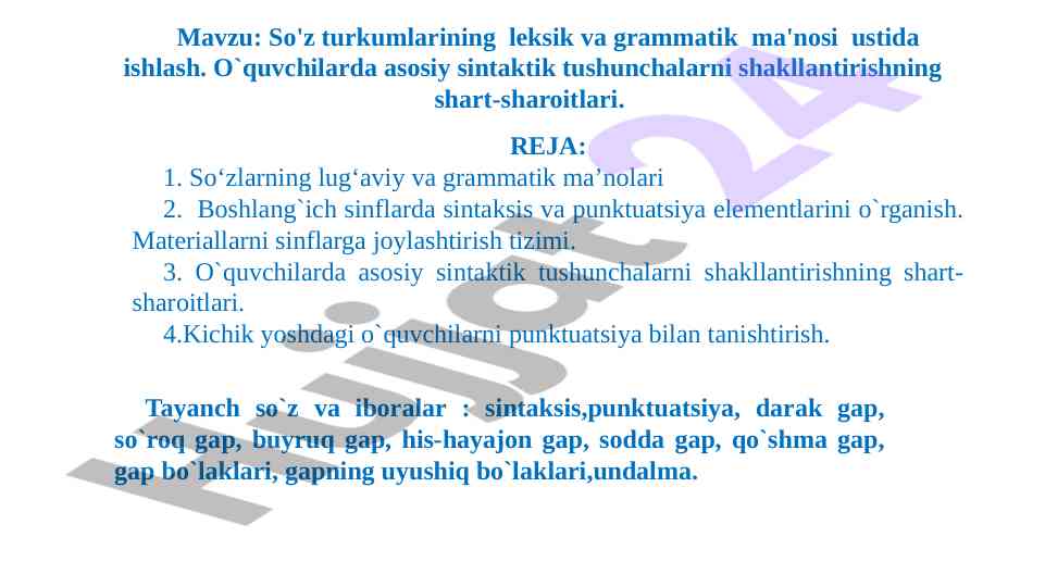 So'z turkumlarining leksik va grammatik ma'nosi