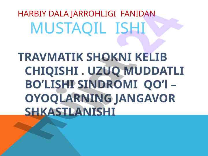 Tavsiya va travmatik shokni tahlil qilish