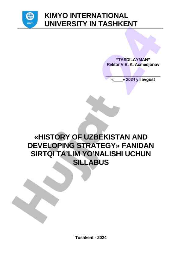 O‘zbekiston tarixi va rivojlanish strategiyasi