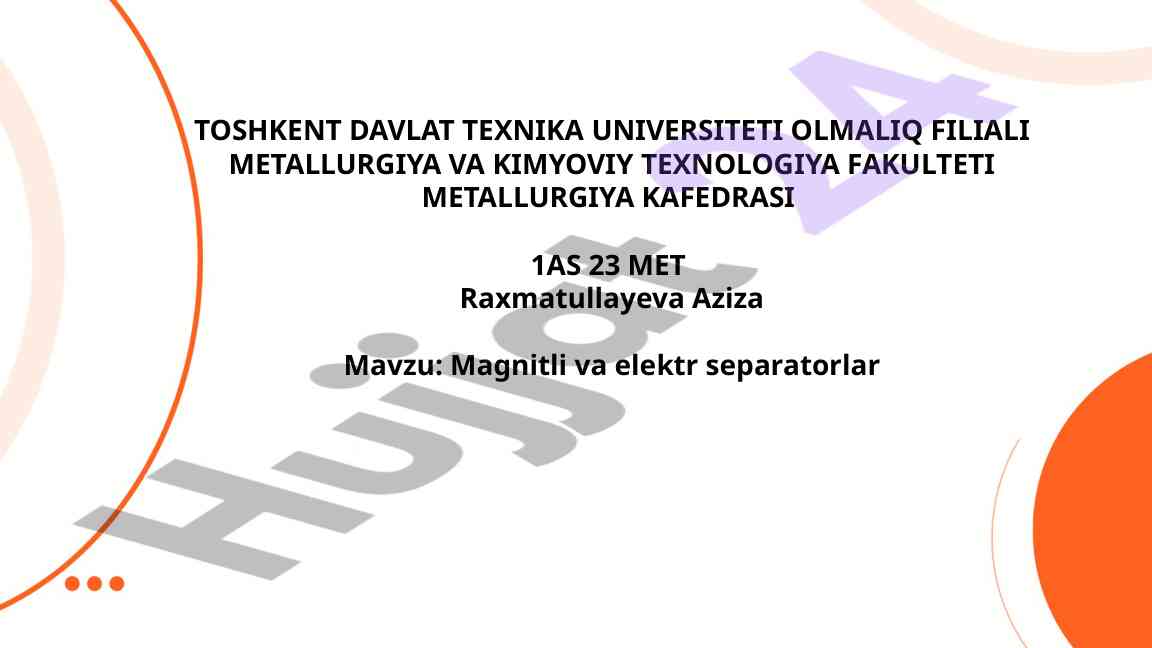 Magnitli Va Elektr Separatorlar