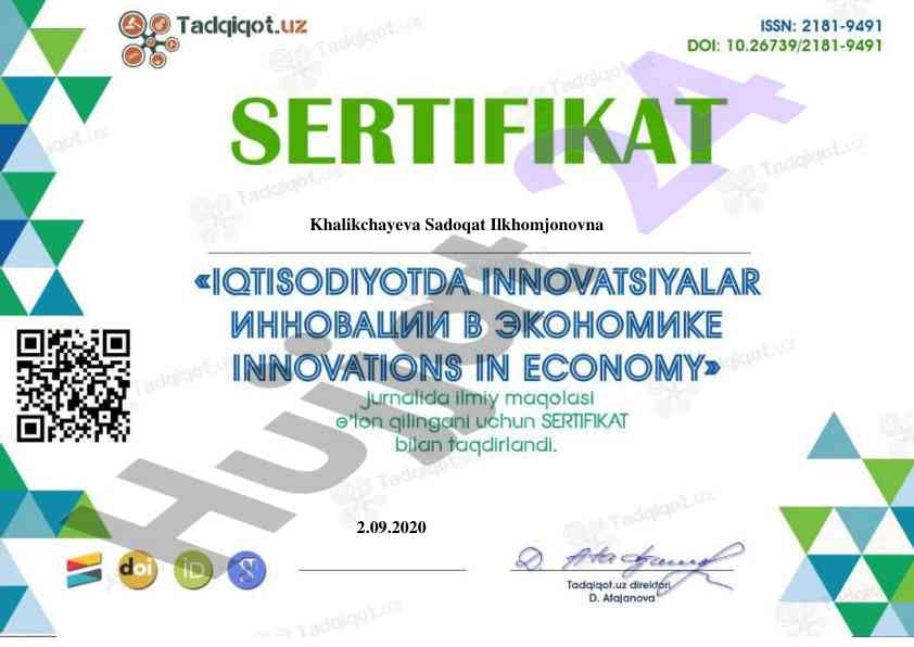 Khalikchayeva laboratoriya ishlari tahlili 2020