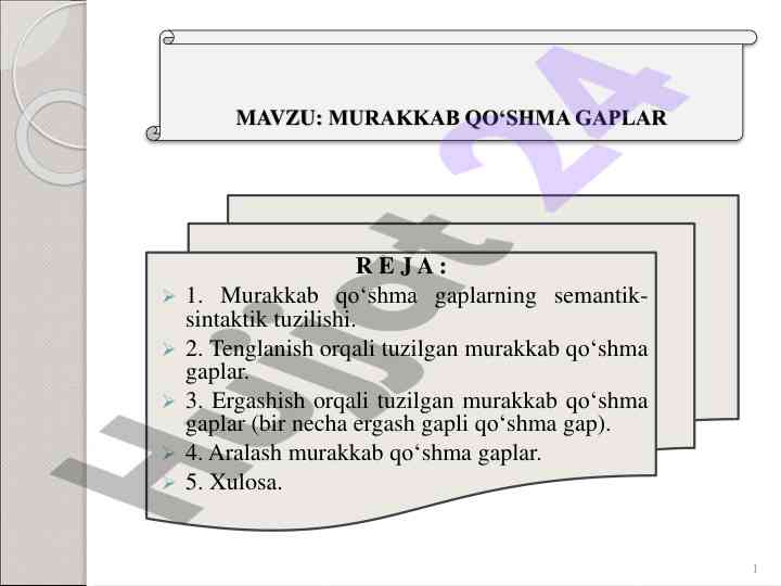 Murakkab qo‘shma gaplarning semantik-sintaktik tizimi