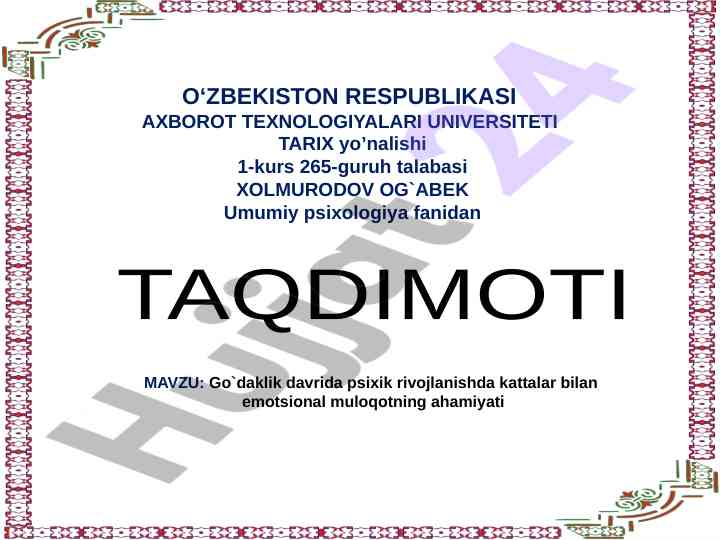Emotsional muloqotning ahamiyati go'daklik davrida