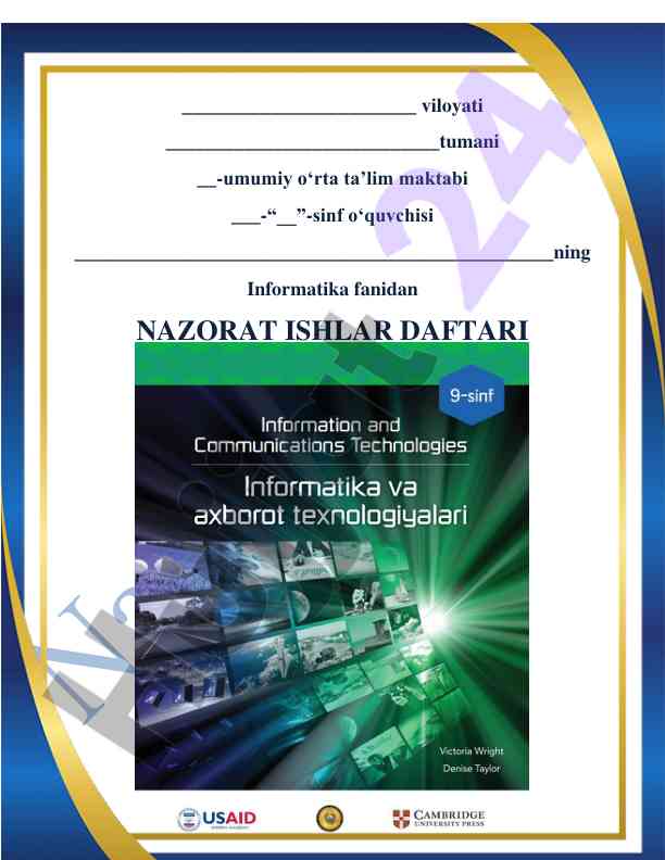 Informatika fanidan nazorat ishlari