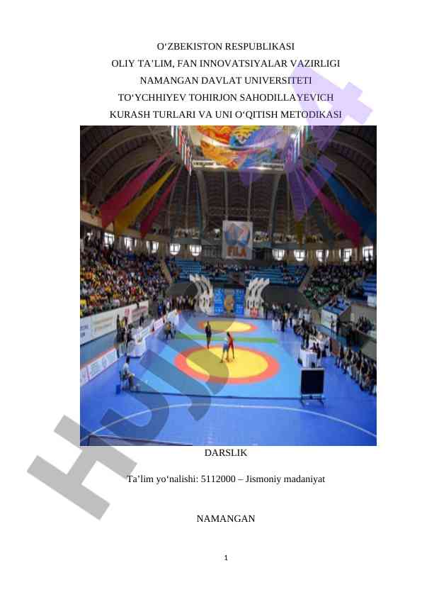 Kurash turlari va ularni o‘qitish metodikasi