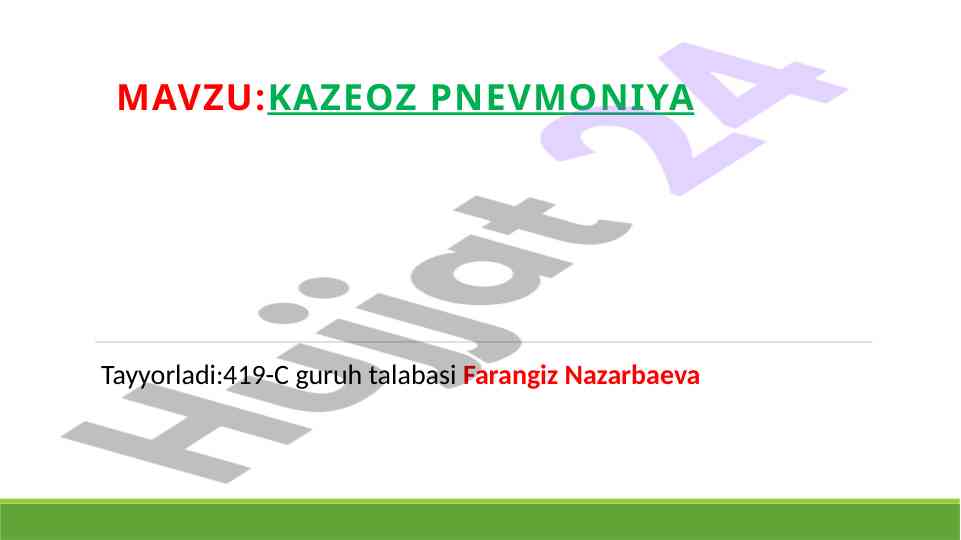 Kazeoz pnevmoniya: klinik belgilari va diagnostikasi
