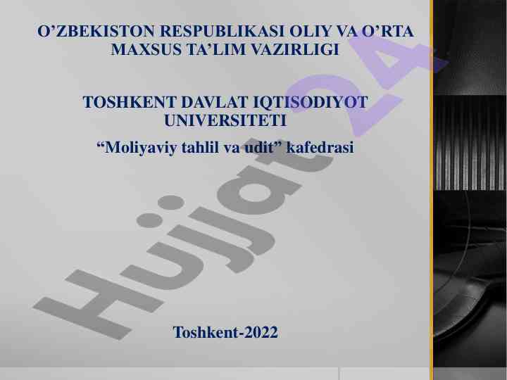 Auditorlik dalillari tushunchasi va turlari