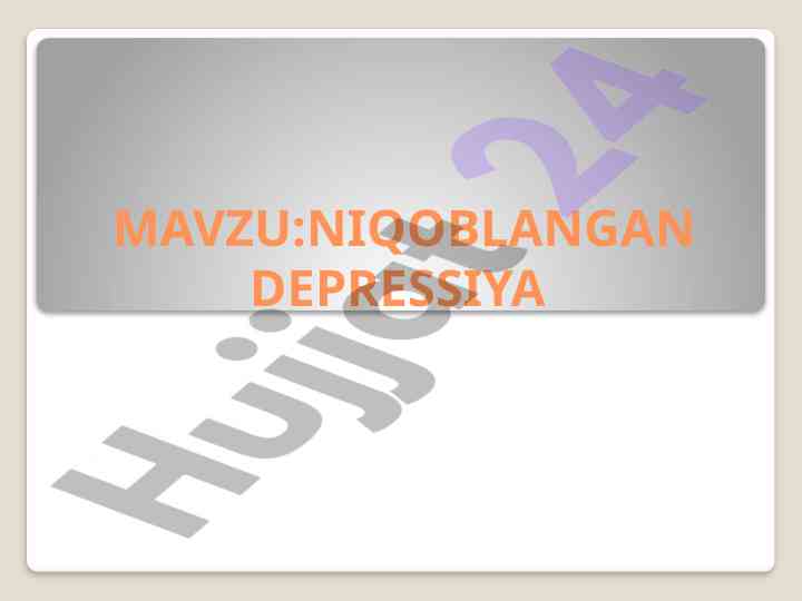 Niqoblangan depressiya va somatik simptomlar