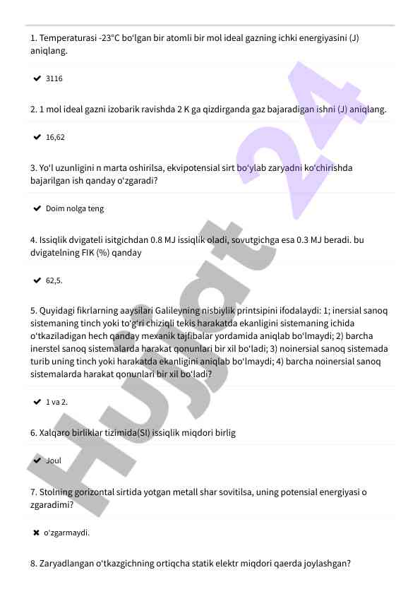 Ideal gazlar haqida kurs ishlari