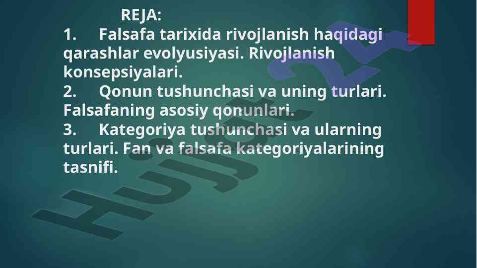 Rivojlanish nazariyasi va falsafa qarashlari