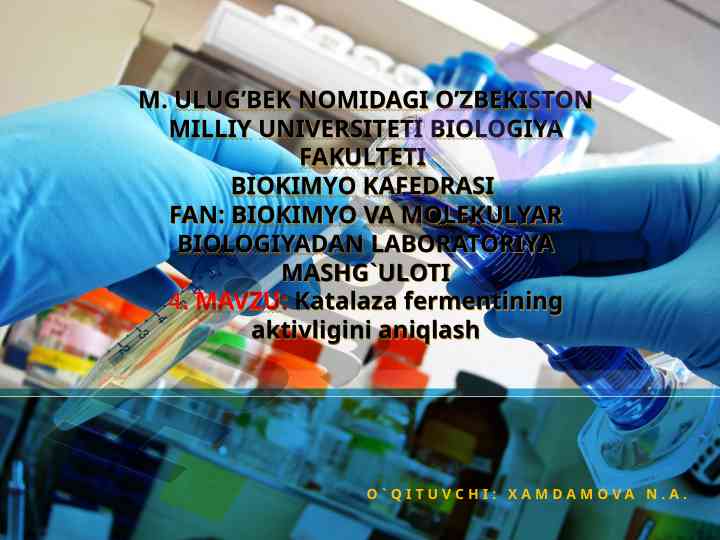 Katalaza fermentining aktivligini aniqlash