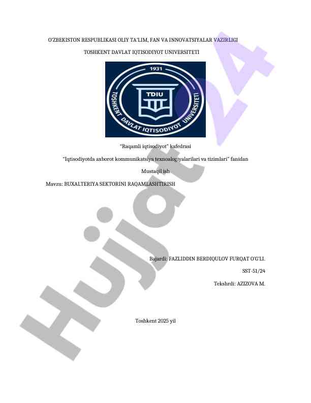 Buxgalteriya sektorini raqamlashtirish haqida maqola