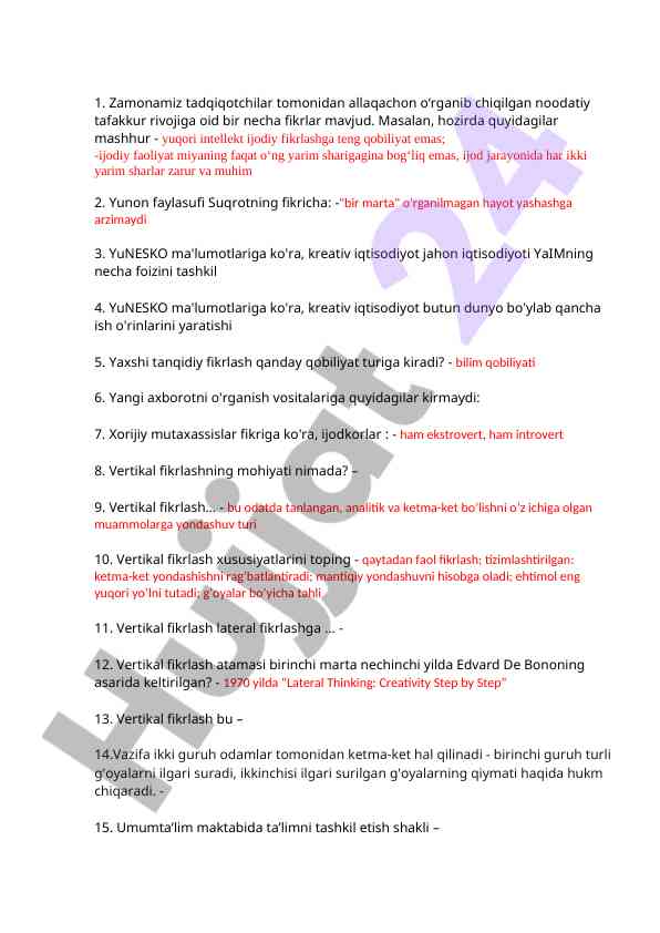 Noodatiy tafakkur rivoji va kreativ iqtisodiyot